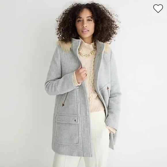 NEW J.Crew Italian Stadium Wool Blend Parka With Hood by Nello Gori Size 0 - Picture 1 of 6